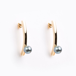 [PLBOTP] Boucles d'oreilles Tige plaqué or et perles de Tahiti