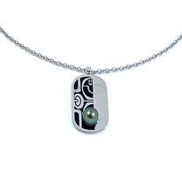 [CAPPH] Chaine Acier + Plaque Perle Homme