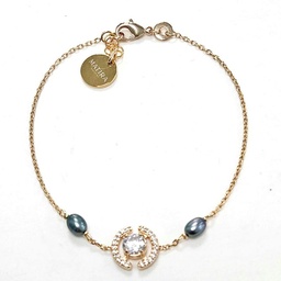 [BRCHANEL] BRACELET 2 KEISHIS DOUBLE C - plaqué or