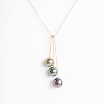 [CO3P] Collier Plaque Or + Trio Perle
