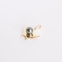 [RAIEGFP] Pendentif Plaqué Or Raie + Perle