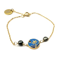 [BRENFC2K] Bracelet Enfant plaqué or cocotier + 2 keishis