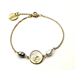 [BRED2K] Bracelet Enfant Plaqué Or dauphin soleil 2 keishis