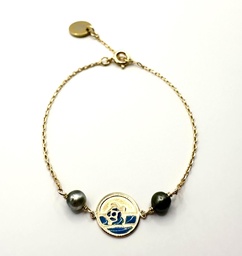 [BRETM2K] Bracelet Plaqué or  Enfant Tortue de Mer + 2 keishis