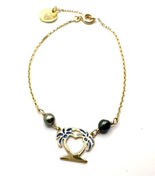 [BREN2P] Bracelet Enfant Plaqué Or 2 Palmiers 2 Keishis