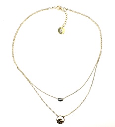 [COENFD2] Collier 2 rangs plaqué or Dauphin + keishi