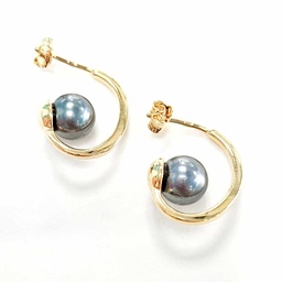 [DEMICREP] STUDS demi-créoles avec perle de Tahiti