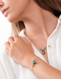 [BRJBP] Bracelet Jaspe Bleu et perle de Tahiti - plaqué or