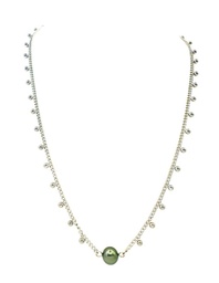 Collier Breloques boules et perle de Tahiti * - acier