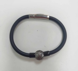 [BRACP1] BRACELET HOMME  CAOUTCHOUC  + PERLE