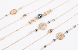 [BRCOQ] BRACELET PLAQUE OR COQUILLAGES 1 KEISHI