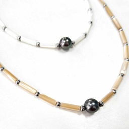 [SPAGCOA] COLLIER PERLE ET NACRE - BLANC OU BEIGE