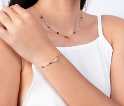 [CO2RECT] COLLIER 2 RECTANGLES 6 KEISHIS - plaqué or