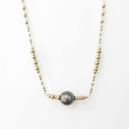 [COBOUL] COLLIER BOULES INTERCALAIRES 1 PERLE - plaqué or