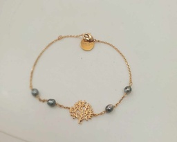 [BRVIE] BRACELET plaqué or arbre de vie + 4 keishis