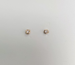 [MINIRONDZ] STUDS MINI ZIRCON SERTI CLOS - ROND - PLAQUE OR