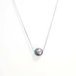 [AGKM2784R1] COLLIER ARGENT PERLE COULISSANTE