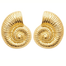 [ESCARGOT] BOUCLES D OREILLES COQUILLAGE - ACIER DORE