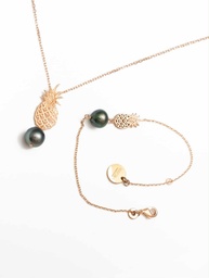 [BRANAP] Bracelet plaqué or ananas 1 perle de tahiti