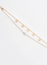 [BRDPAST] BRACELET DOUBLE PASTILLE ET KEISHI - ACIER DORE