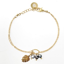 [BRELOK] Bracelet acier doré BRELOQUES APE &amp; 3 KEISHIS