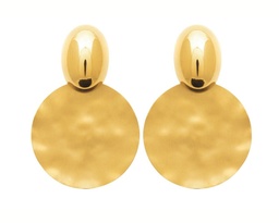 [RONBO] BOUCLES D OREILLES RONDES - ACIER DORE