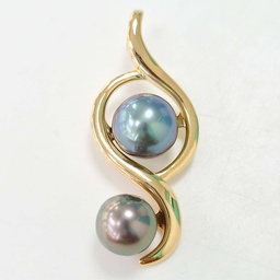 [MEYOU] PENDENTIF PERLES TOI ET MOI - PLAQUE OR