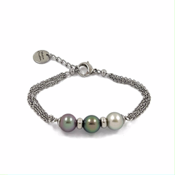 [CHBR3P] Bracelet acier inoxydable  3 PERLES
