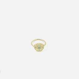 Bague Ronde Aventurine en plaqué or