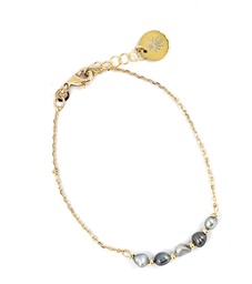 [GFBR22] Bracelet Tini en plaqué or et Keishis