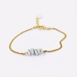 [GFBR48] Bracelet plaqué or multichaînes &amp; 5 keishis