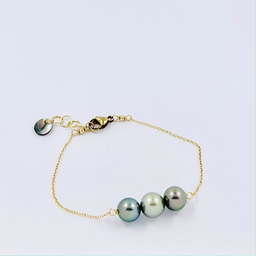 [GFBR57] Bracelet en plaqué or 3 perles