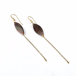 [GNBOC] Boucles d'oreille nacre Ovale &amp; Chaîne
