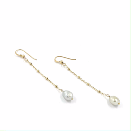 [IGFBO] Boucles d'oreilles goldfilled chaine keishis blanc