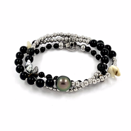 [NIBRN] Bracelet Nico 3 tours noir