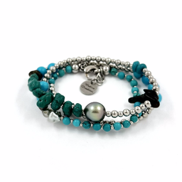 [NIBRT] Bracelet Nico 3 tours turquoise