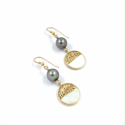 [PAGFBO1] Boucles d'oreilles Palms et perle