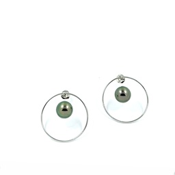 [RABO2] Boucles d'oreilles Rangiroa acier+perle