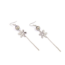 [TI2BO1] Boucles d'oreilles Tiare et Perle de Tahiti