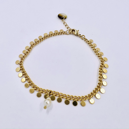 [VAPLBR] Bracelet pastilles rondes et keishi blanc